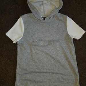 Boys Medium Gray Hooded Shirt